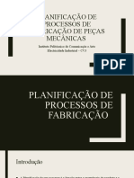 Planificação de Processos de Fabricação de Peças Mecânicas