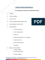 Back Office Operations Module: Know Your Client, Anti-Money Laundering & Combating Financing