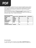 CAPE Physics Physical Quantities