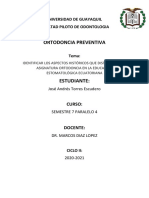 Los Aspectos Históricos Que Distinguen A La Asignatura Ortodoncia en La Educación Estomatológica Ecuatoriana