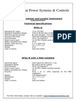 Float Power Systems & Controls: DC Fault Analyzer and Locator Instrument Technical Specifications Gfal-A