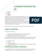 Tipos de Sociedades Existentes em Moçambique