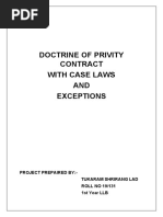 Doctrine of Privity Contract With Case Laws AND Exceptions