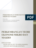 PERKEMBANGAN TEORI EKONOMI MIKRO DAN MAKRO - Ppts