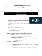 Aula 01 - Uma Introdução Geral Da Bíblia - IPB BETEL