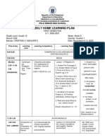 Weekly Home Learning Plan