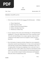 Instructions: Attempt All The Questions: 1 P.T.O. SAE/103