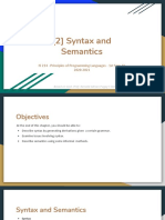 Topic 2 - Syntax and Semantics Lecture Notes