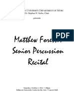 Matthew Forester Senior Percussion: Recital