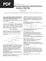 Performing Mathematical Operation and Performance Analysis in MATLAB