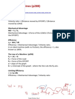 Simple Machines (p288) : Velocity Ratio VR S / S