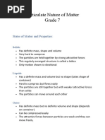 Particulate Nature of Matter Notes