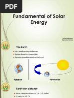 Fundamental of Solar Energy: Lecture Reference Naveed Ur Rehman