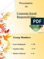 Presentation On: Corporate Social Responsibilities