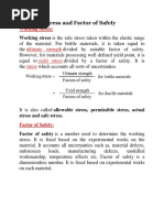 Working Stress and Factor of Safety