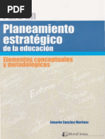 Para Un Planeamiento Estratégico de La Educación Elementos Conceptuales y ... - Eduardo Sánchez Martínez