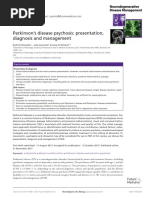 Parkinson's Disease Psychosis: Presentation, Diagnosis and Management