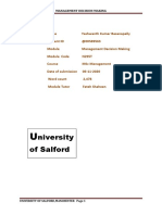 Niversity of Salford: Management Decision Making