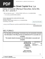 D&A: 08102020 Form D Staple Street Capital Notice of Exempt Offering SEC Report