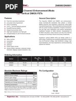 2N6660/2N6661 N-Channel Enhancement-Mode Vertical Dmos Fets: Features General Description