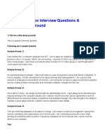 50 Most Common Interview Questions & Answers in HR Round: 1) Tell Me A Little About Yourself