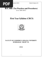 B.Com (Tax Practiceds & Procedure) (CBCS) 2016-2017