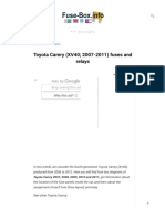 Fuse Box Diagram Toyota Camry (XV40 2007-2011)