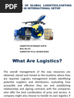 Challenges of Global Logistics, Costing and Pricing in International Setup