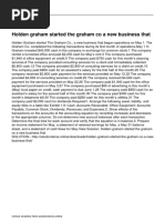 Holden Graham Started The Graham Co A New Business That: Unlock Answers Here Solutiondone - Online