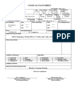 Clinical Face Sheet: G3P2, Pregnancy Uterine (PU), 37 Weeks and 5 Days AOG, Previous CS II