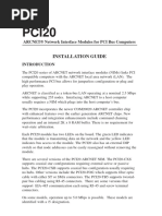 Installation Guide: ARCNET® Network Interface Modules For PCI Bus Computers