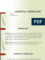 The Hospital Formulary: Bilal Hassan M.Phil Pharmaceutics