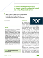 Simultaneous Sinus Lift and Implant Placement Using Lateral Approach in Atrophic Posterior Maxilla With Residual Bone Height of 5 MM or Less. A Systematic Review