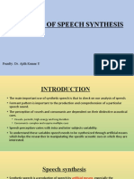 Method To Study Speech Synthesis