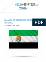 Examen Oposiciones Geografía e Historia Extremadura 2018 PDF