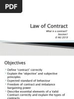 Law of Contract: What Is A Contract? Session1 © NU 2019