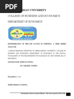 College of Business and Economics Departemt of Ecnomics: Debre Berhan University