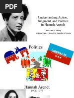 Understanding Action, Judgment, and Politics in Hannah Arendt