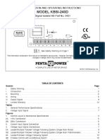 Model Kbsi-240D: Installation and Operating Instructions