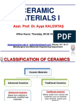 Ceramic Materials I: Asst - Prof. Dr. Ayşe KALEMTAŞ