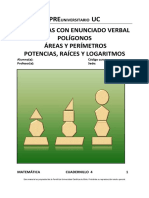 Cuadernillo 4 - Problemas Con Enunciado Verbal, Polígonos, Areas y Perímetros, Potencias, Raíces y Logaritmos