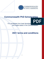 Terms Conditions PHD Scholarships Least Developed Countries and Fragile States 2021