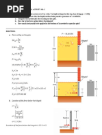 A. Force Acting On The Gate:: Solution