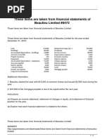 These Items Are Taken From Financial Statements of Beaulieu Limited PDF