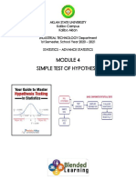 Module 4 Simple Test of Hypothesis