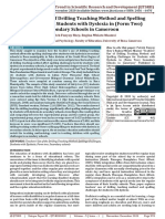 Teachers' Use of Drilling Teaching Method and Spelling Challenges For Students With Dyslexia in Form Two Secondary Schools in Cameroon