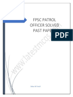 FPSC Patrol Officer Solved Past Papers: Babar Ali Tanoli