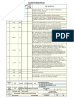 Quantity Take-Off List: Index Replacement of Main Electrical Switchgear Plant