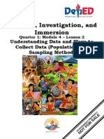 Inquiries, Investigation, and Immersion: Understanding Data and Ways To Collect Data (Population and Sampling Method)