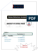 Human Behaviour Assignment: 5: Name: Registration No